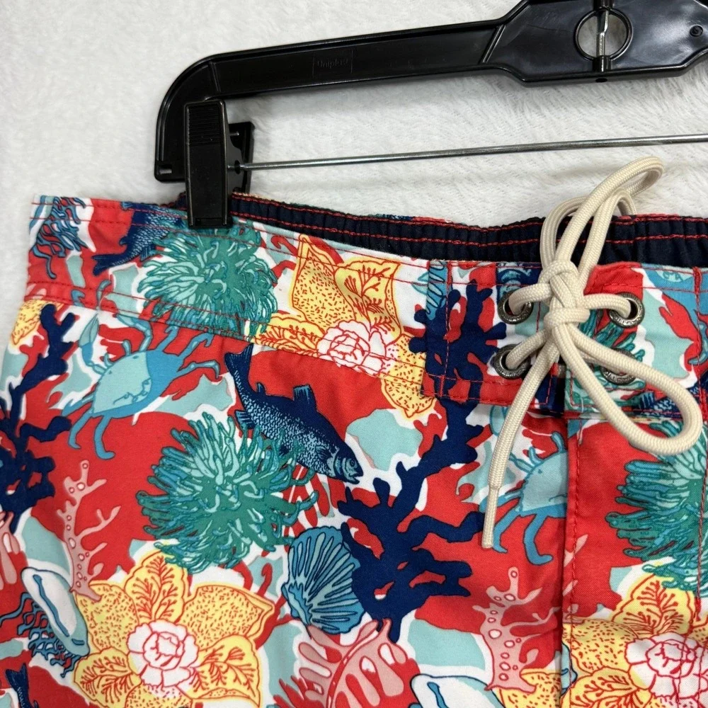 Nautica XL Swim Trunks Board Shorts Beach Coral Fish Jellyfish Drawstring Summer